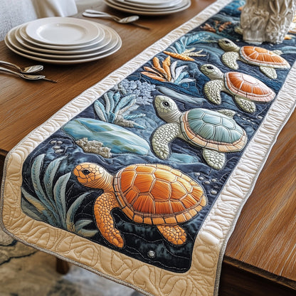 Cheerful Turtle Quilted Table Runner GFTONL3555