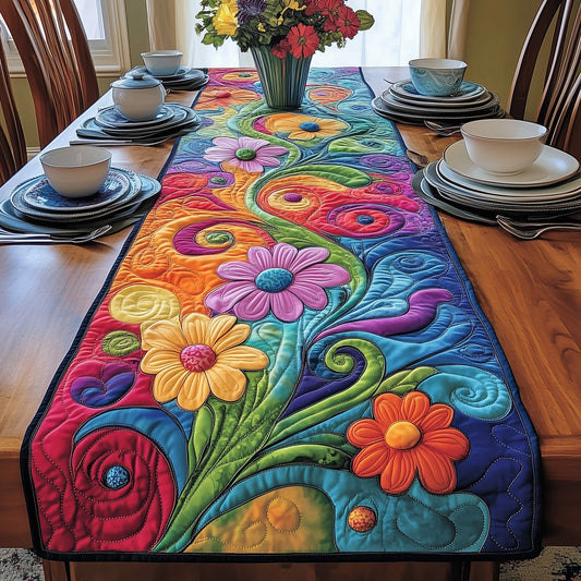 Colorful Blossoms Quilted Table Runner GFTONL3574