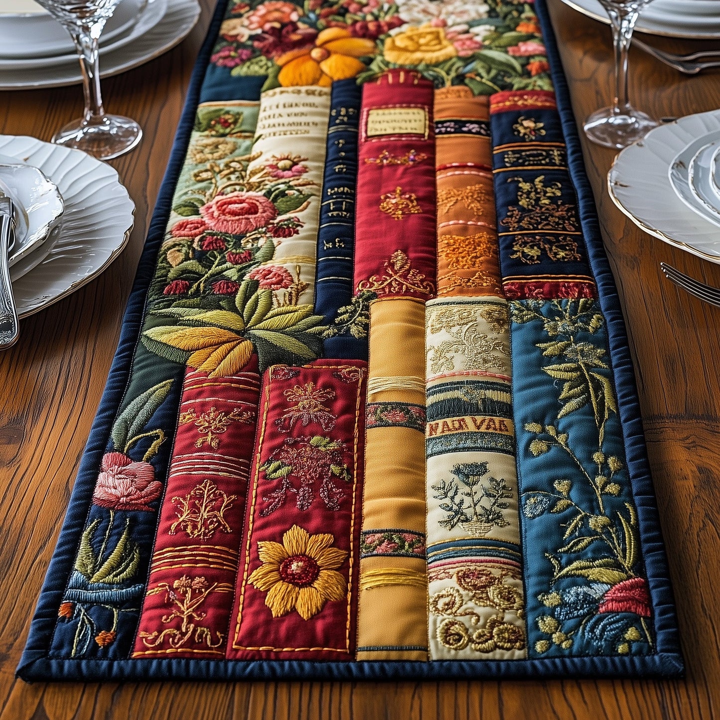 Vintage Books Quilted Table Runner GFTONL3646