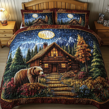 Cabin And Bear 3-Piece Quilted Bedding Set GFTONL3790