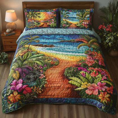 Tropical Path 3-Piece Quilted Bedding Set GFTONL3837