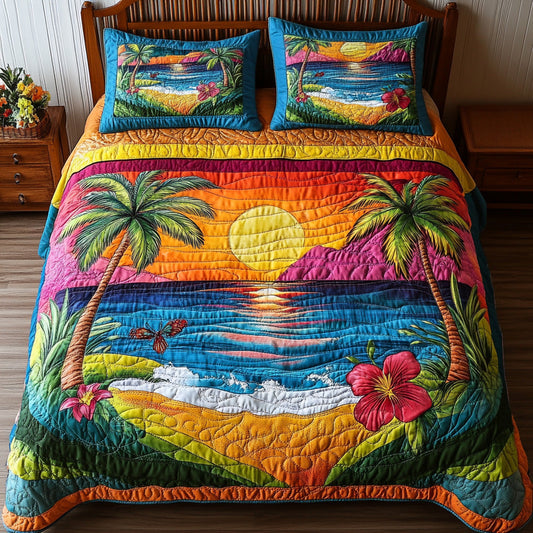 Aloha Vibe 3-Piece Quilted Bedding Set GFTONL3840