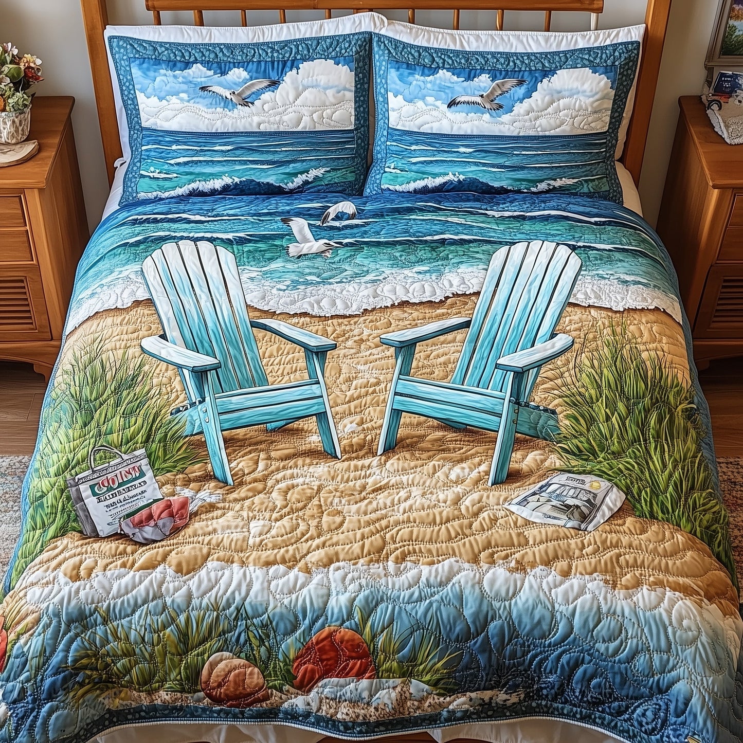 Beach Vibe 3-Piece Quilted Bedding Set GFTONL3910
