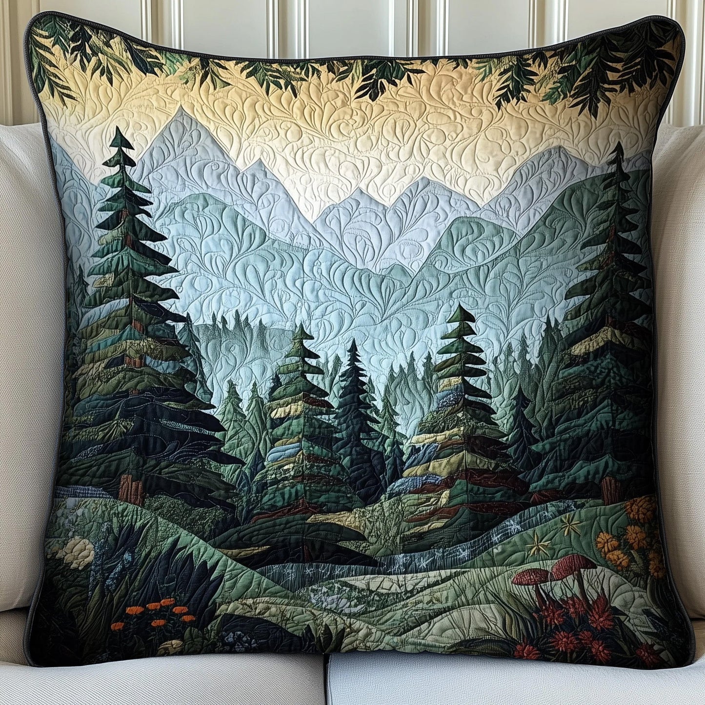 Peaceful Mountain Quilted Pillow Case GFTONL4070