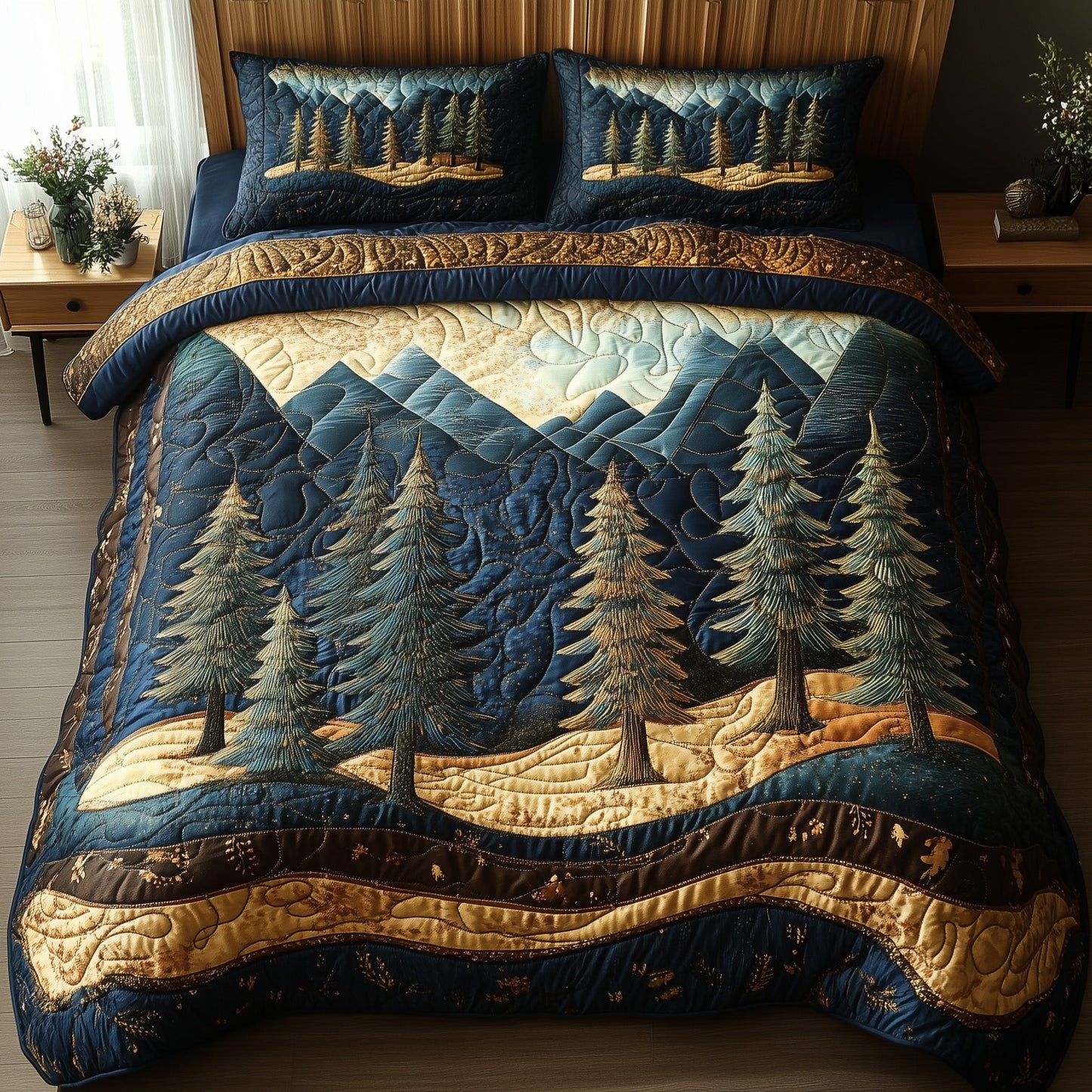 Vintage Woodland 3-Piece Quilted Bedding Set GFTONL4374