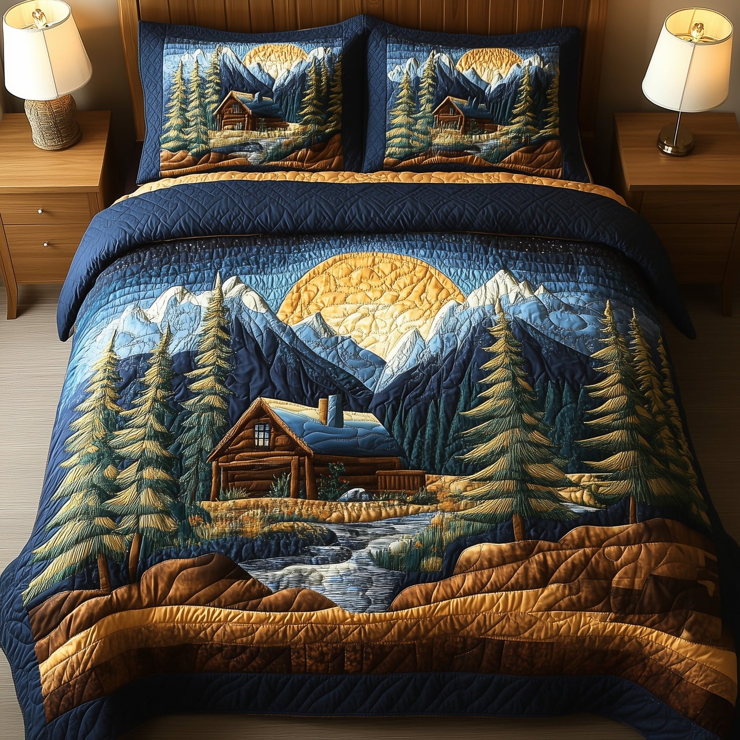 Vintage Cabin 3-Piece Quilted Bedding Set GFTONL4378