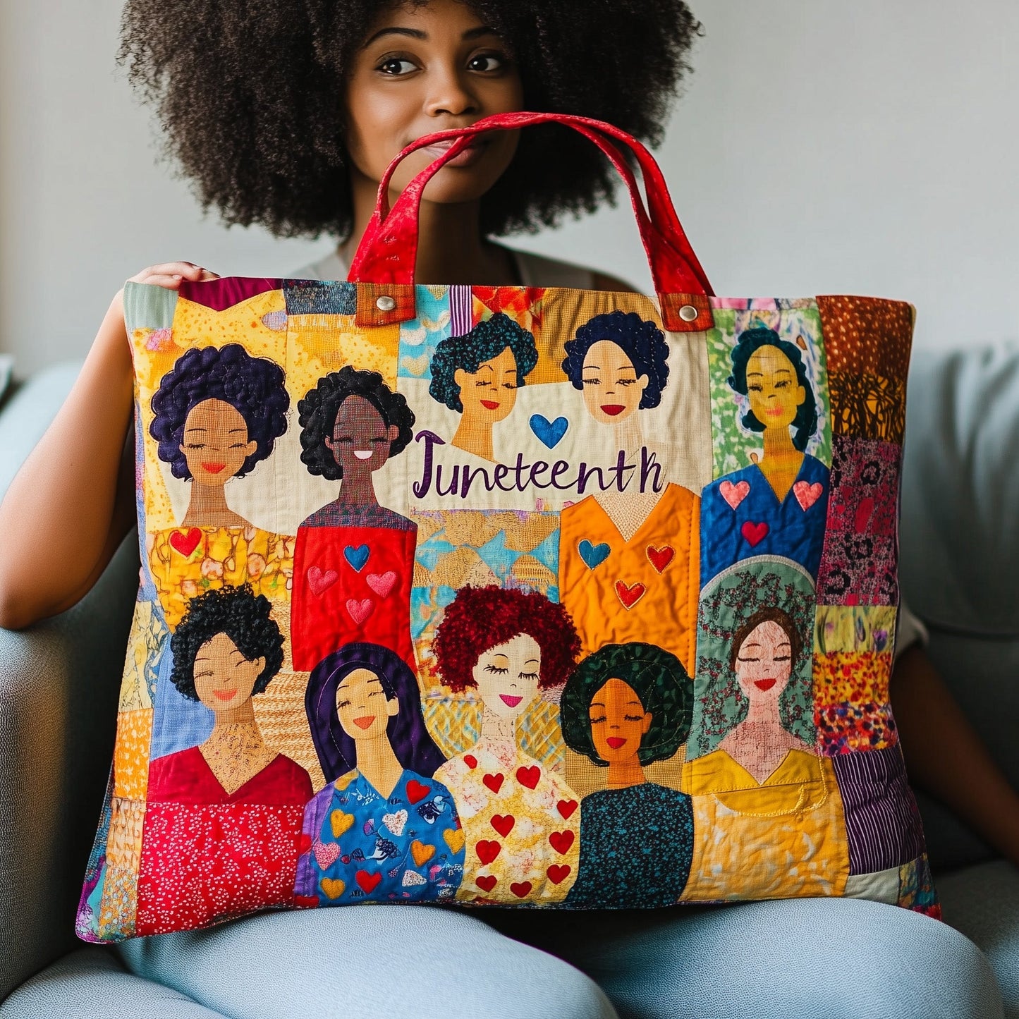 Juneteenth Vibe Quilted Tote Bag GFTONL4514