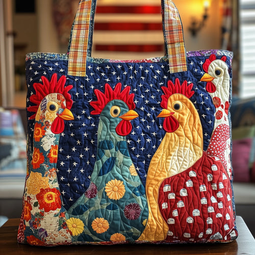 Whimsical Chicken Quilted Tote Bag GFTONL4829
