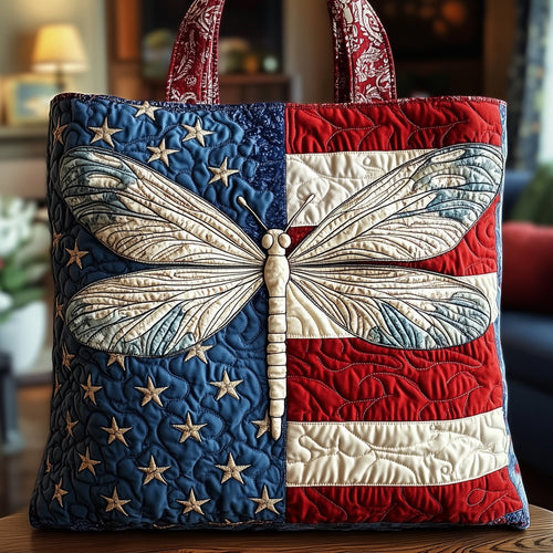 Patriotic Dragonfly Quilted Tote Bag GFTONL4844