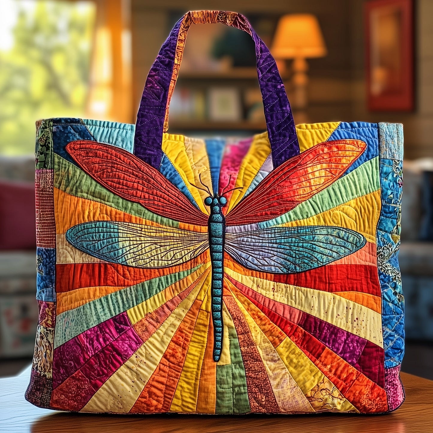 Sunshine Dragonfly Quilted Tote Bag GFTONL4845