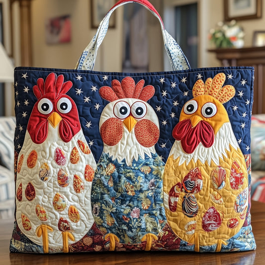 Whimsical Chicken Quilted Tote Bag GFTONL4928