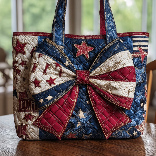 American Pride Bow Quilted Tote Bag GFTONL4951