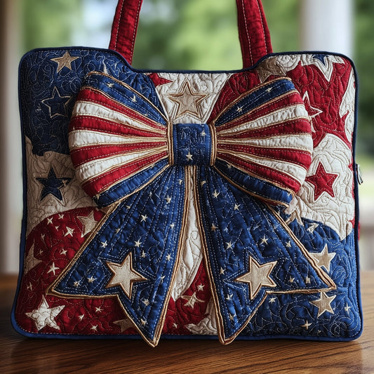 American Pride Bow Quilted Tote Bag GFTONL4952