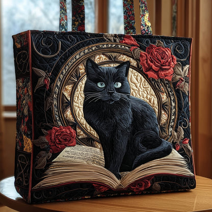 Black Cat Quilted Tote Bag GFTONL5015