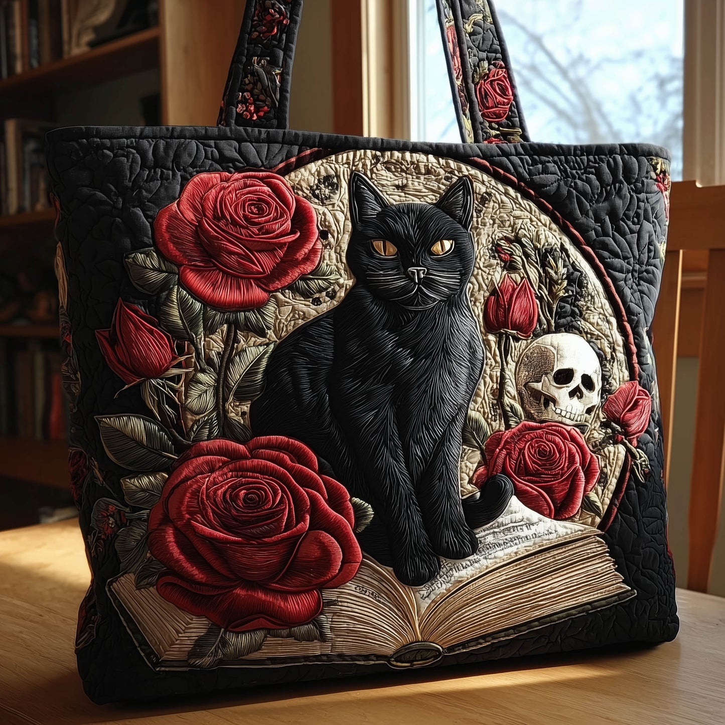 Black Cat Quilted Tote Bag GFTONL5016