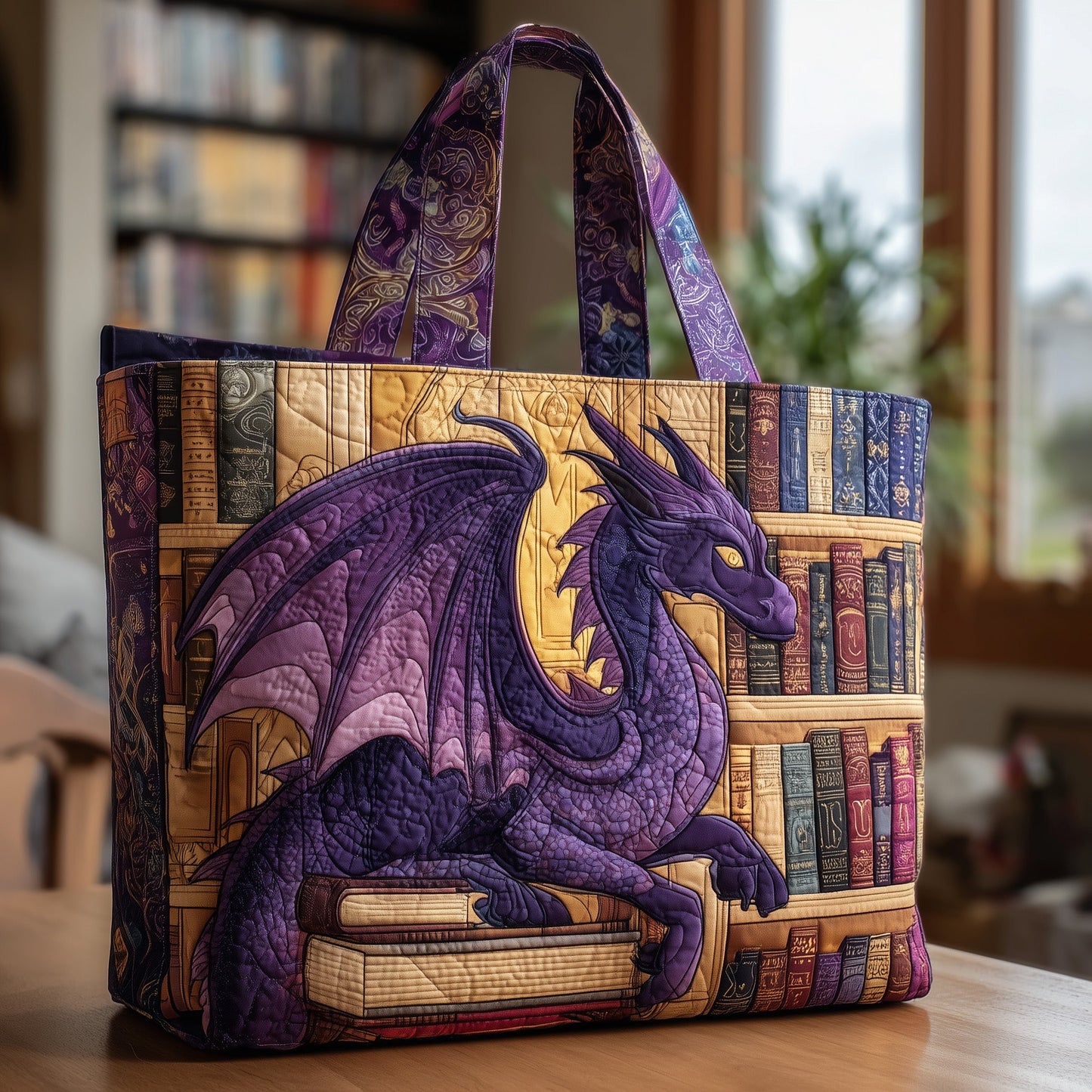 Dragon Quilted Tote Bag