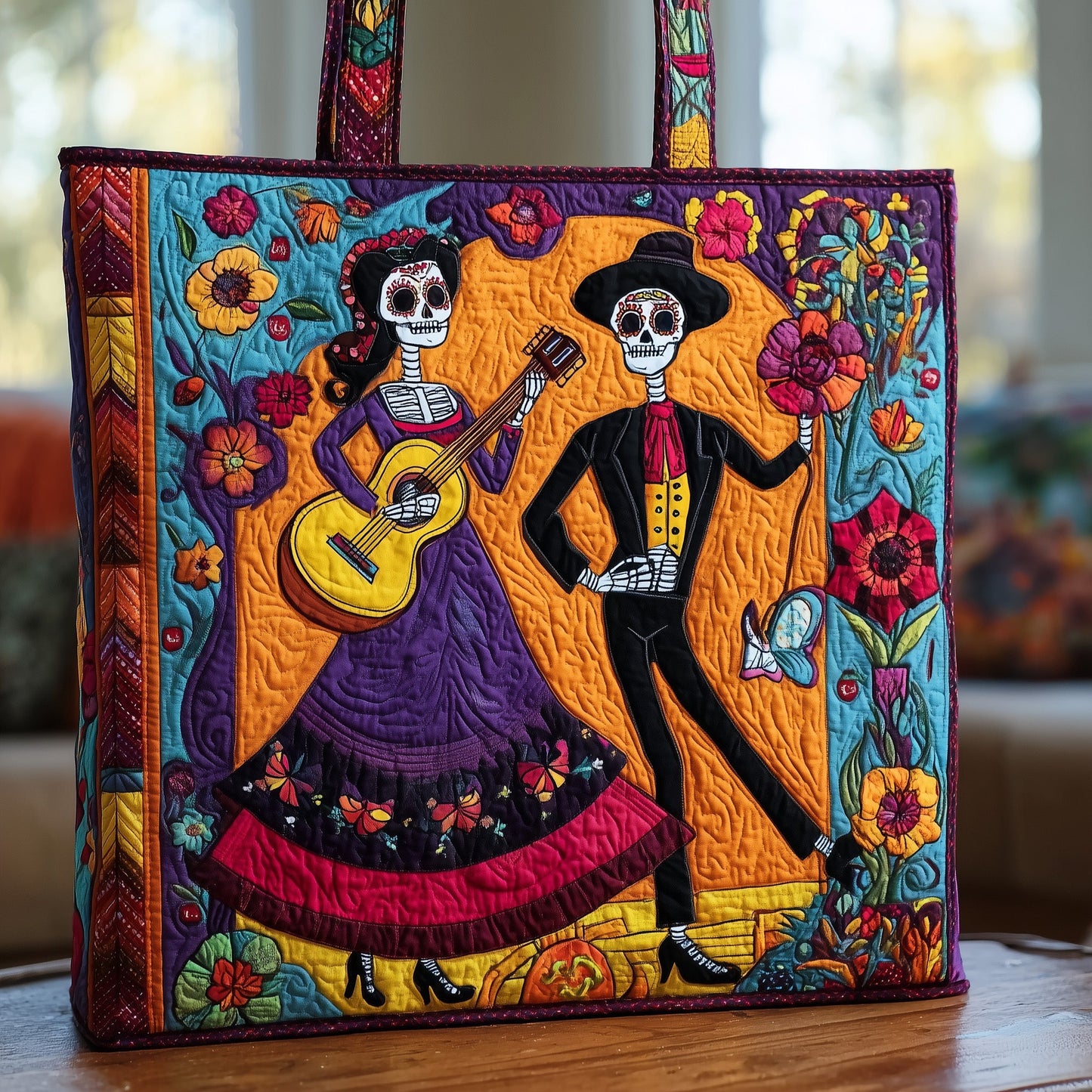 Day Of The Dead Quilted Tote Bag GFTONL5049