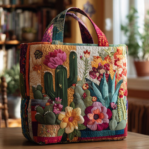 Blooming Cactus Quilted Tote Bag GFTONL5057