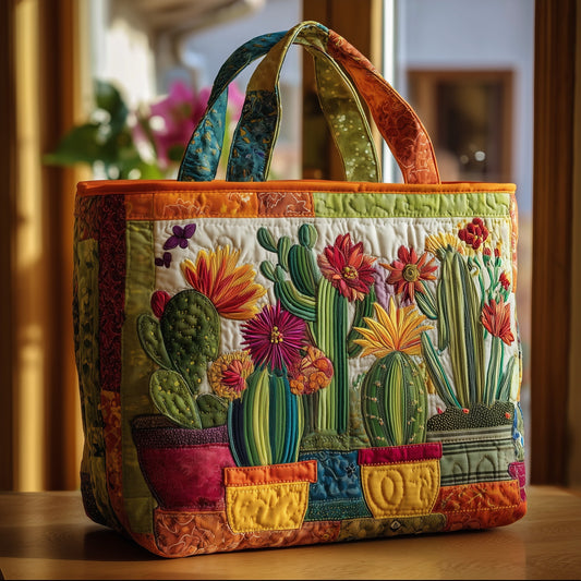 Blooming Cactus Quilted Tote Bag GFTONL5065