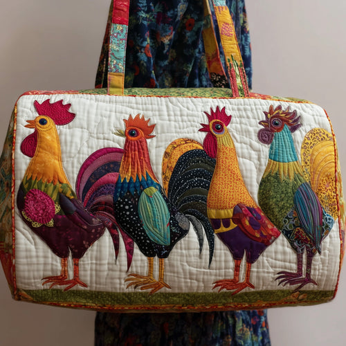 Happy Roosters Quilted Duffle Bag GFTONL5109