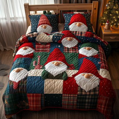 Jolly Gnomes 3-Piece Quilted Bedding Set GFTONL520