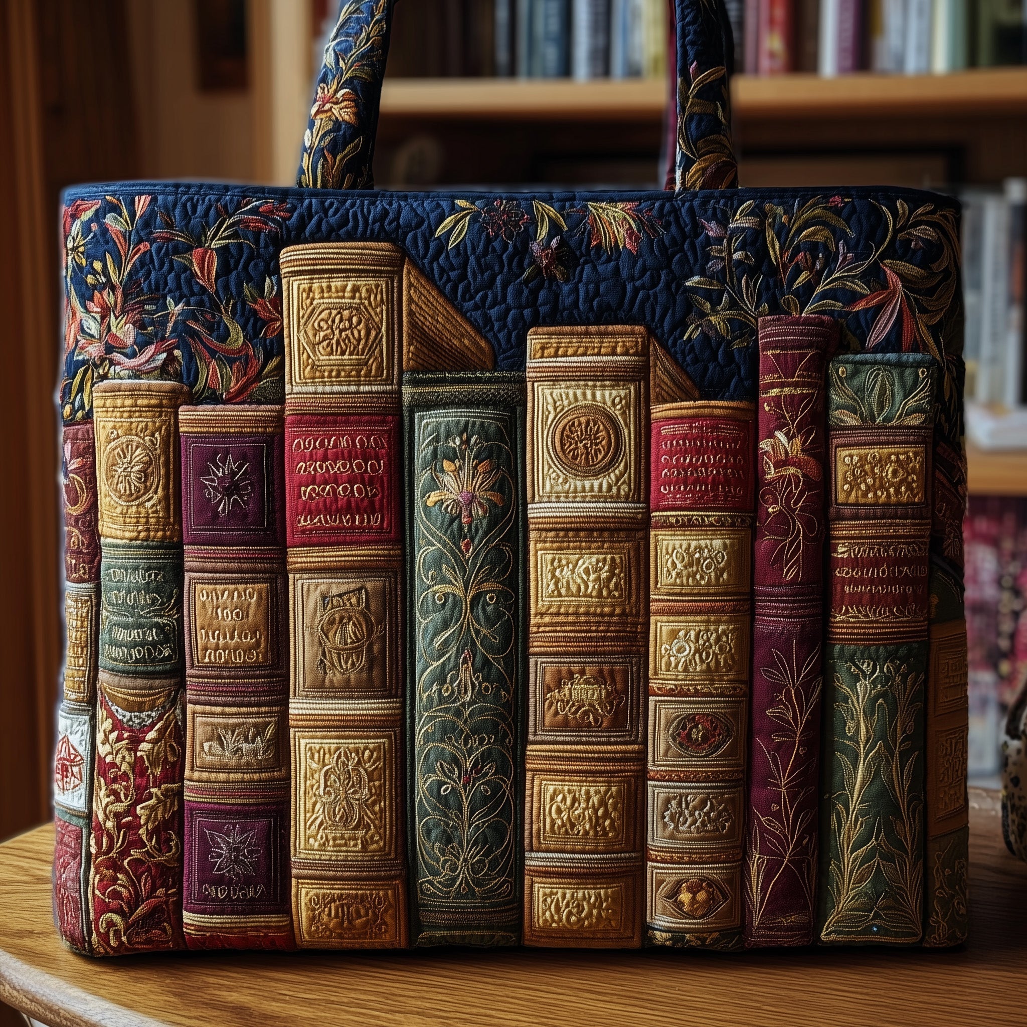 Vintage Bookworm Quilted Tote Bag GFTONL5217 – Willow Quilt