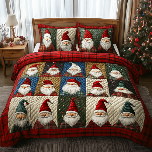 Jolly Gnomes 3-Piece Quilted Bedding Set GFTONL521
