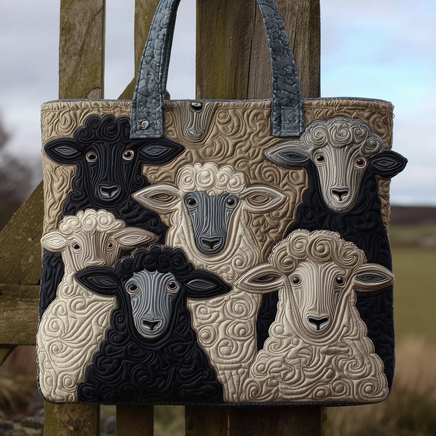 Rustic Sheep Quilted Tote Bag GFTONL5249