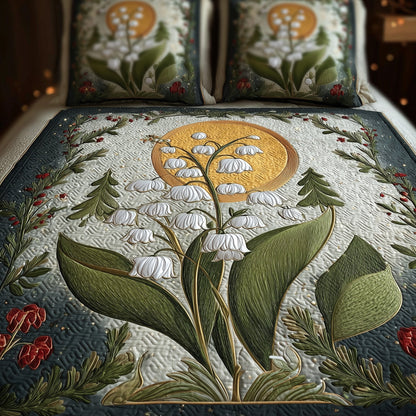 Lily Of The Valley 3-Piece Quilted Bedding Set GFTONL5362