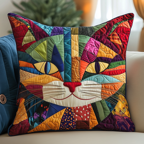 Funky Cat Quilted Pillow Case GFTONL538