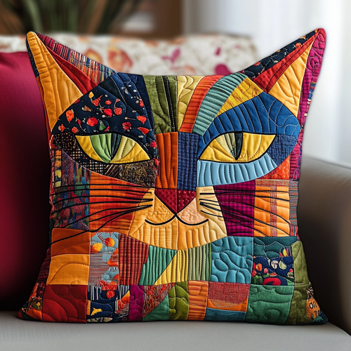 Funky Cat Quilted Pillow Case GFTONL540