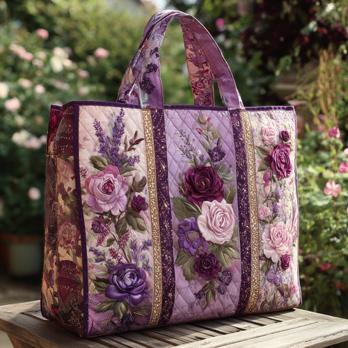 Purple Rose Quilted Tote Bag GFTONL5470