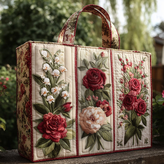 Rose Garden Quilted Tote Bag GFTONL5476