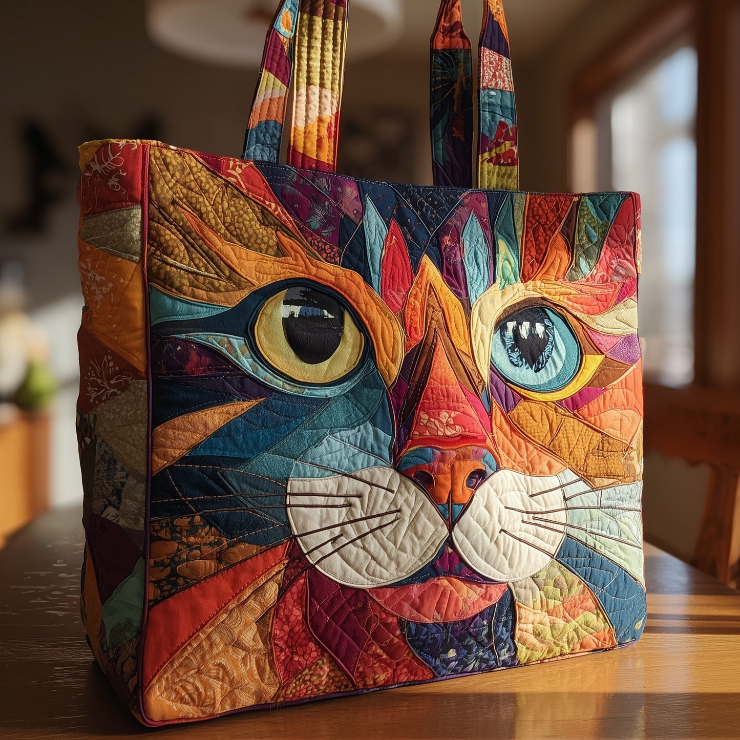 Patchwork Cat Quilted Tote Bag GFTONL5498