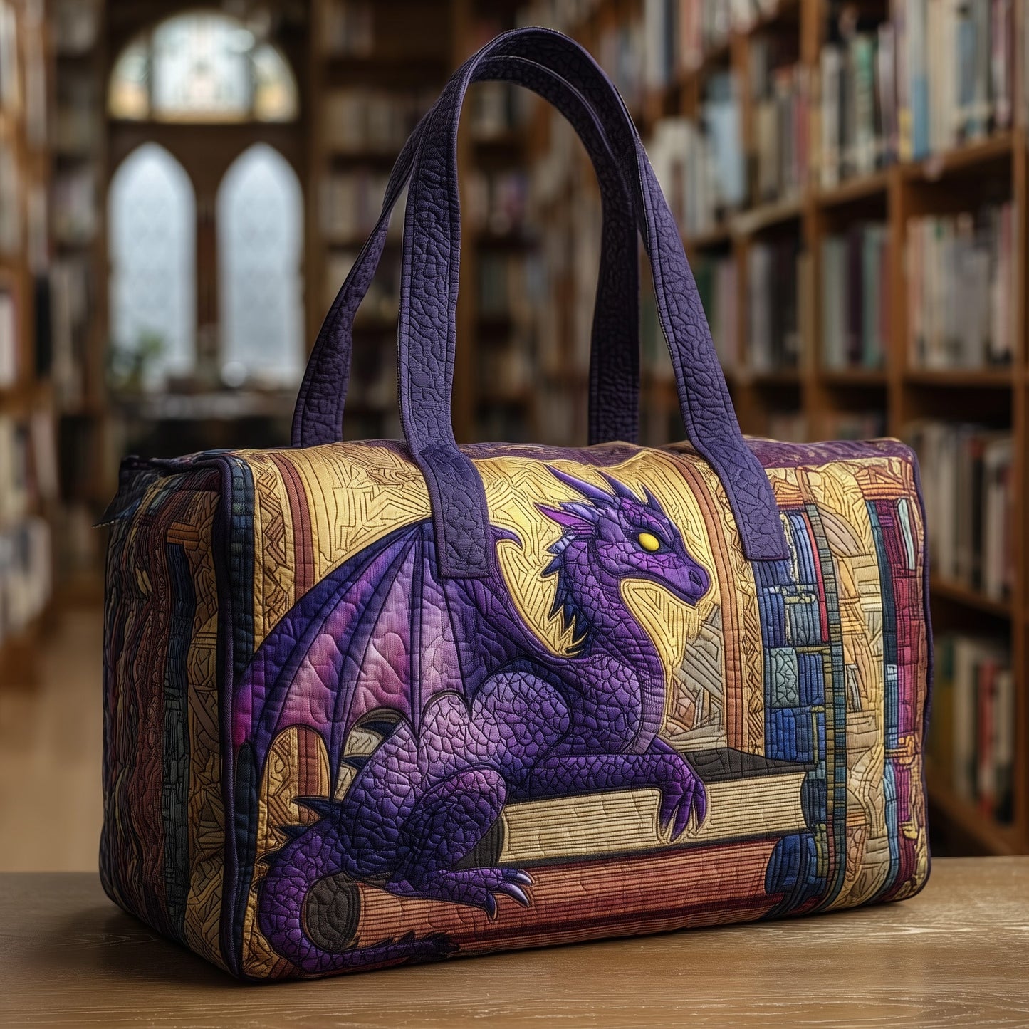 Purple Dragon Quilted Duffle Bag GFTONL5719