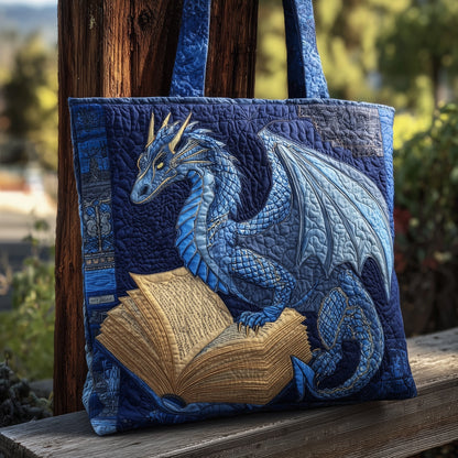 Bookworm Dragon Quilted Tote Bag GFTONL5736