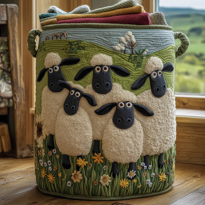 Sheep Heaven Quilted Laundry Basket GFTONL5881