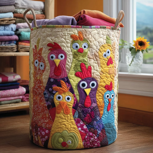 Funky Chicken Quilted Laundry Basket GFTONL5899