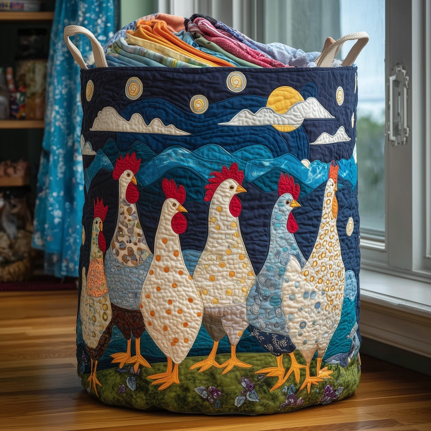 Chicken Dream Quilted Laundry Basket GFTONL5901