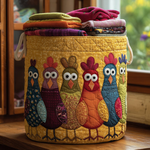 Whimsical Chicken Quilted Laundry Basket GFTONL5907