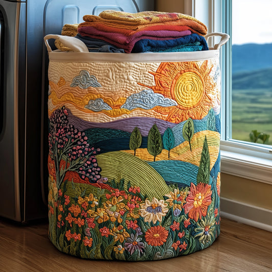 Sunflower Heaven Quilted Laundry Basket GFTONL5936