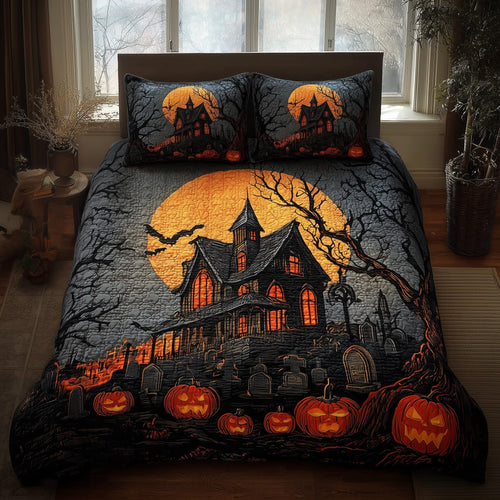 Haunted House 3-Piece Quilted Bedding Set GFTONL5953