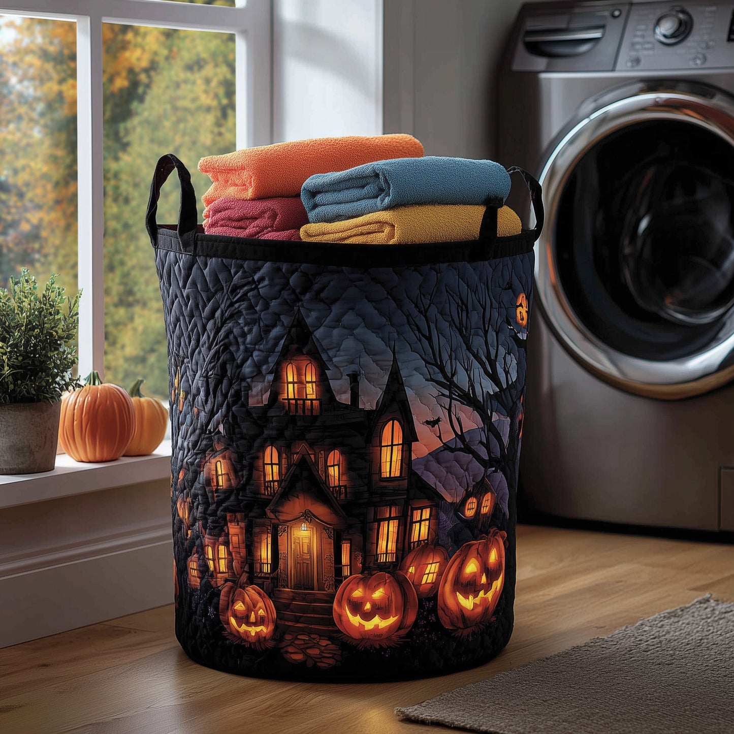 Haunted House Quilted Laundry Basket GFTONL5960