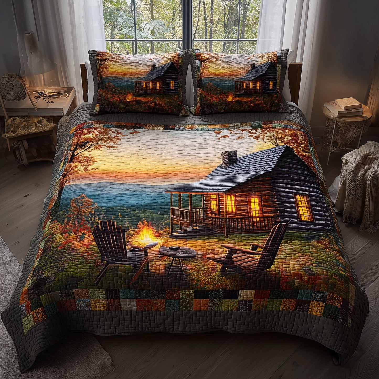 Harmony Autumn 3-Piece Quilted Bedding Set GFTONL5982