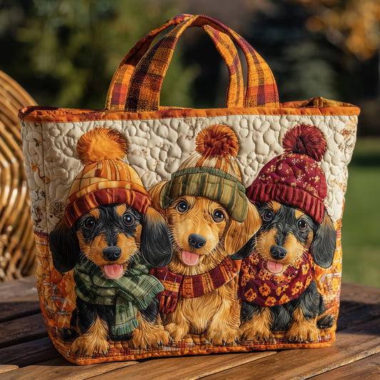 Fall For Dachshund Quilted Tote Bag GFTONL6140