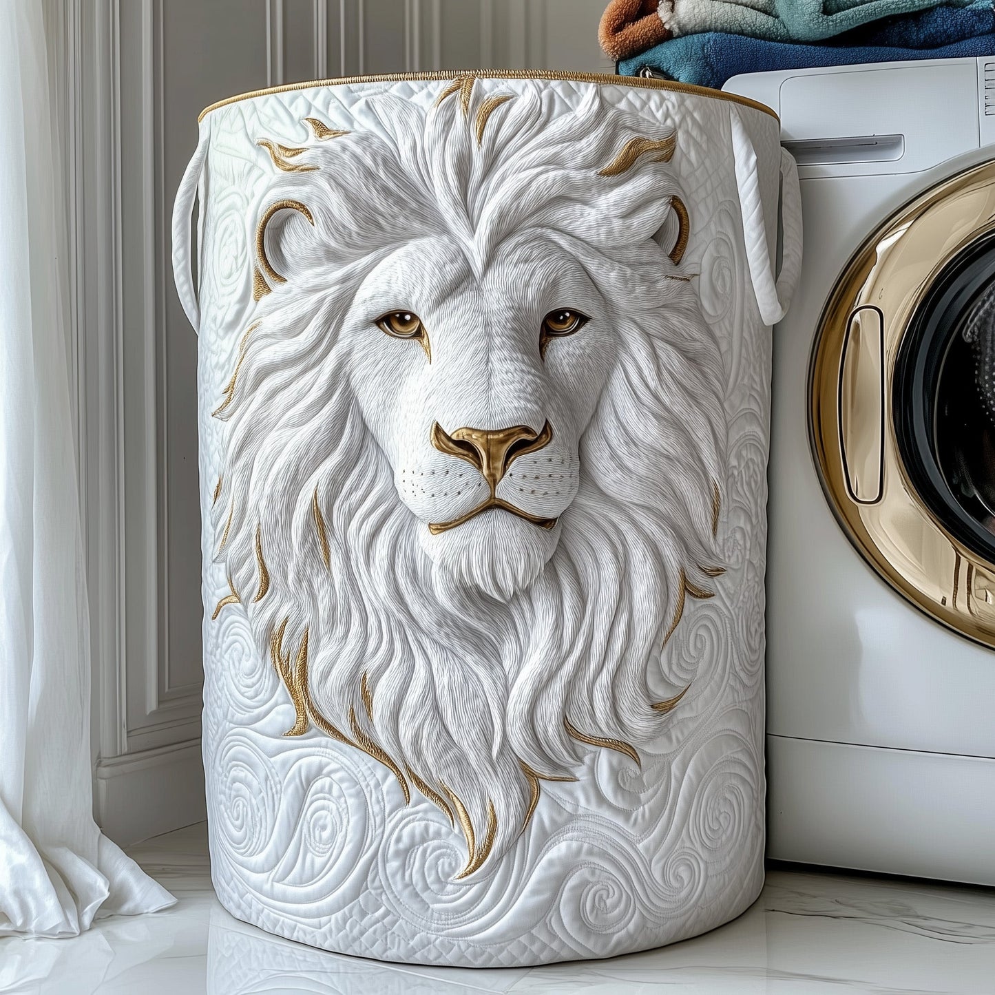 Majesty Lion Quilted Laundry Basket GFTONL6314
