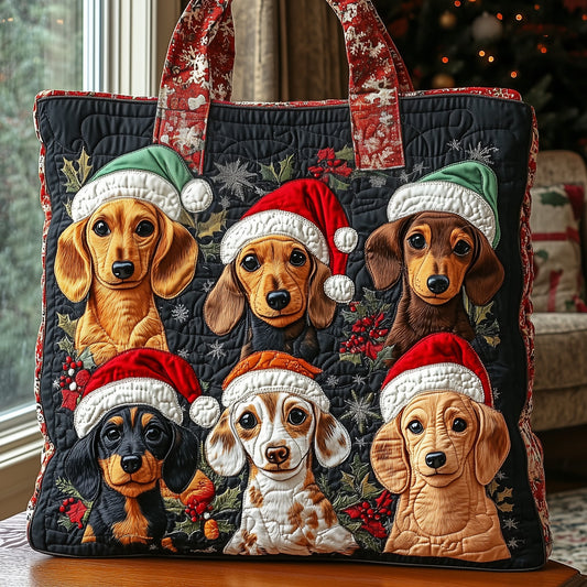Festive Dachshund Quilted Tote Bag GFTONL6573