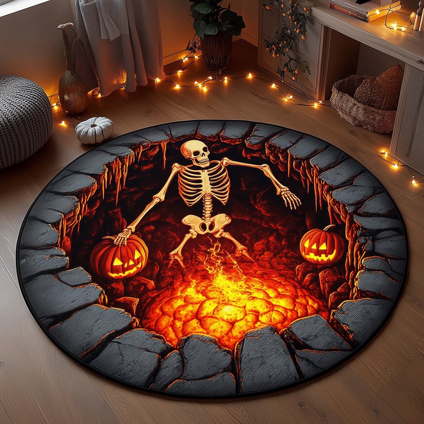 Skull Lava Quilted Round Mat GFTONL6681