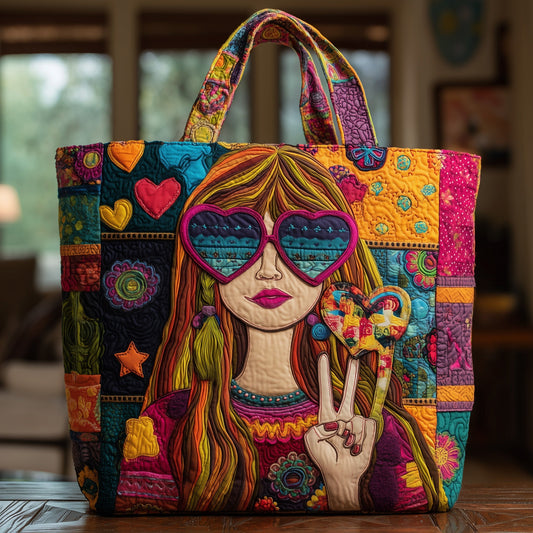 Hippie Vibe Quilted Tote Bag GFTONL6786