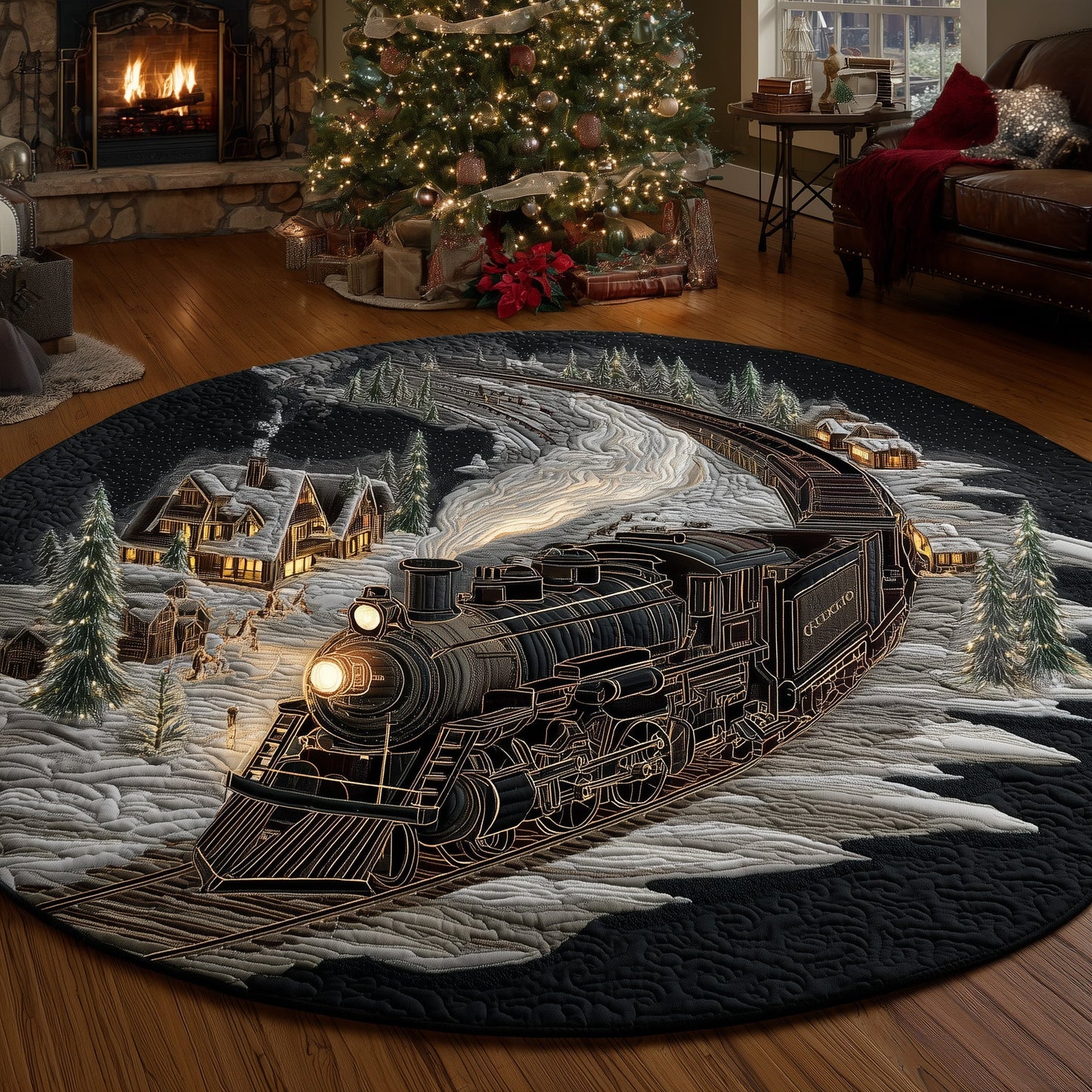 Vintage Train Quilted Round Mat GFTONL6850